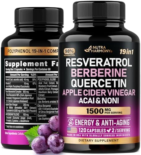 View of Amazon.com: Resveratrol Supplement - 19-in-1 Organic Polyphenol Complex ...