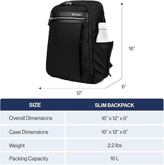 Travelpro Platinum Elite Slim Laptop Backpack, Blue, 16-Inch