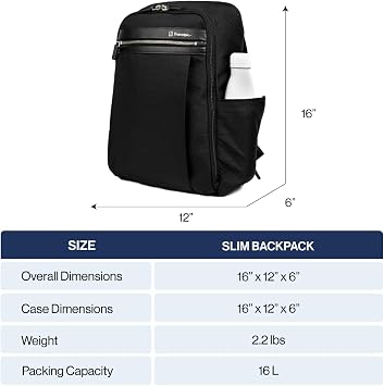 Travelpro Platinum Elite Slim Laptop Backpack, Blue, 16-Inch