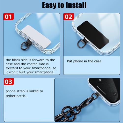 Phone Tether Tab,Bending 0.2mm Ultra-thin Stainless Steel Phone Metal Patch G - 第 10/68 張圖片
