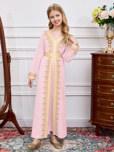 Girls Middle East Prayer Dress Muslim Abaya Hooded Islamic Modest Arabian Dresses Middle Dubai Attire Kaftan2