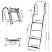 Amarine Made Boat Ladder 4 Steps Removable Premium Stainless Folding Rear Entry Pontoon Boat Ladder w/Extra Wide Step