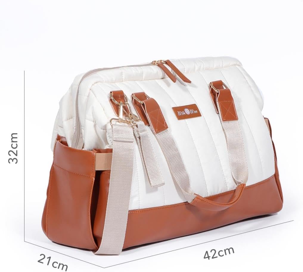 Milk&Moo Diaper Bag, Large, Baby Bag, Waterproof Diaper Tote Bag, With Insulated Bottle Pockets and Stroller Strap
