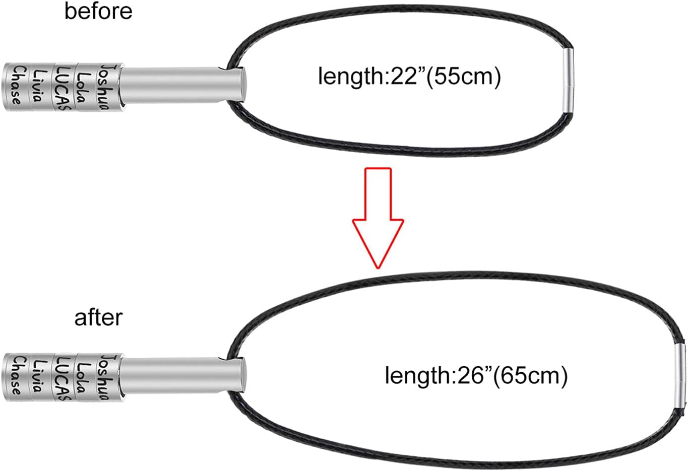 ORFAN Custom Mens Name Bar Necklace for Men Personalized Dad Necklace with 1-9 Names Engraved Name Bead Necklace Personalized Mens Family Necklace Men Necklace Chain Customized for Father