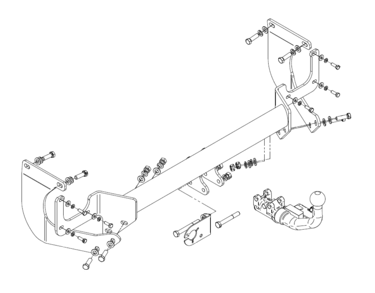 HOOK Attelage démontable Compatible avec Citroen Jumpy III 07.2016- + Faisceau spécifique 7-Broches