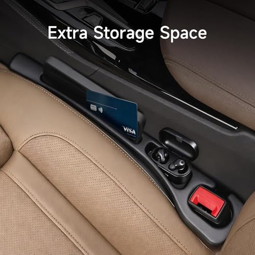 Image of SARTE Car Seat Gap Filler Organizer Multifunction Console Side Storage Pocket Anti Slip Crevice Plug Front Seat Space Saver Car Phone Holder Interior Protector Car Organizer Accessory 2pcs Black