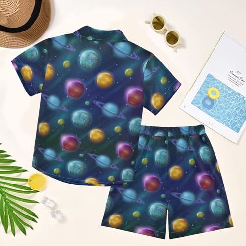 Image of visesunny Boys 2 Pieces T-shirts and Shorts Floral Tops & Shorts Summer Outfits 3-10 Years Clothes