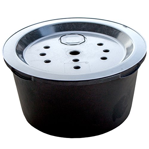 Set: PE Becken / Rundbecken + GFK Abdeckung D=66cm, H=35cm, 90L für Wasserspiele u. Brunnen von INTERGARDEN