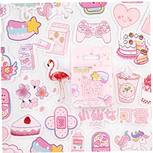 Lankater 46 stks Leuke Roze Meisje Dagboek Planner Decoratieve Zelfklevende Dieren Scrapbooking Craft Kantoorartikelen Stickers