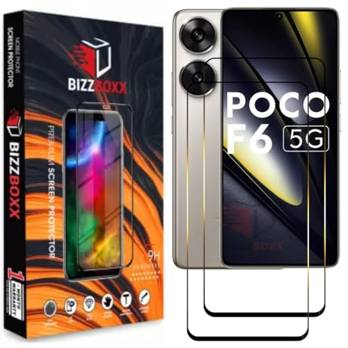 Image of Compatible With POCO F6 5G Tempered Glass Screen Protector - High Definition, Shatterproof, Easy Install, Anti-Fingerprint - Pack of 2