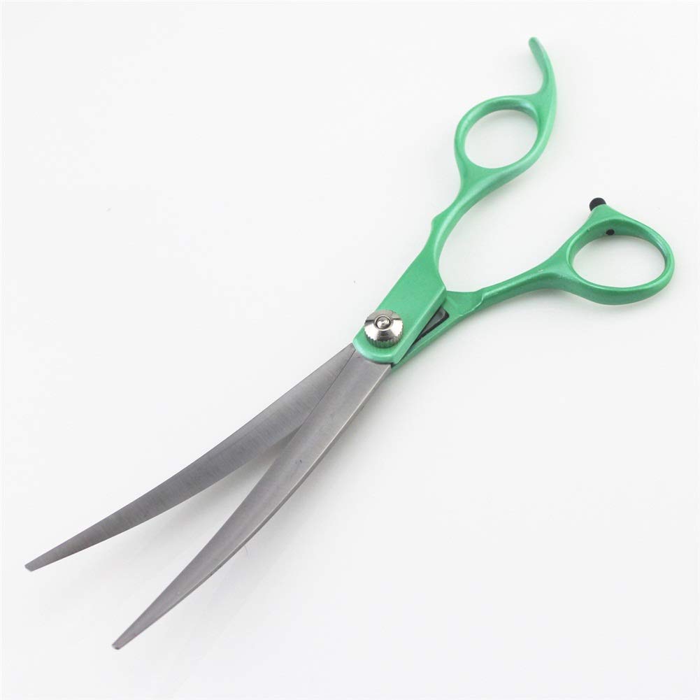 WYGC Forbici Professionali per Cani Gatti Set Thinning,Straight,Curved Shears con Pettine per Grooming Deshedding per Cani e Gatti Verde