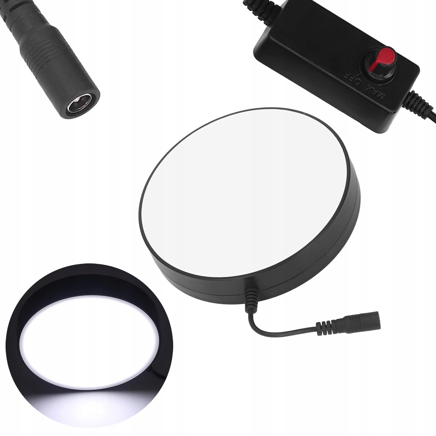 LED-Beleuchter – Mikroskop Oświetlenie | 135 mm Durchmesser, 6-10 W, regelbare Helligkeit, AC 230V | Für Stereo- und Trinokularmikroskope | Beleuchtungssystem