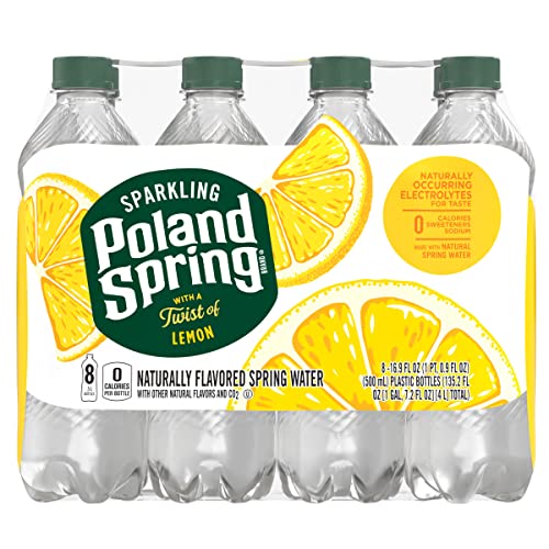 Poland Spring Sparkling Water, Lively Lemon, 16.9 Fl Oz (Pack of ...
