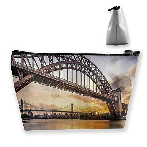 Preisvergleich Produktbild Tragbare Kosmetiktasche San Francisco Bridge Trapezförmige Aufbewahrungstasche mit Multifunktionsdruck für Frauen