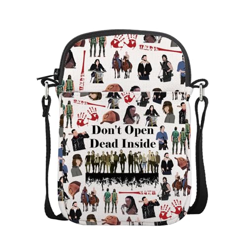AKTAP Horror Movie Gifts Walking Movie Characters Crossbody Bag Dead Fans Shoulder Handbag Zombies Phone Purse with Strap (CB Dont Open Dead Inside Mini CB-HT)