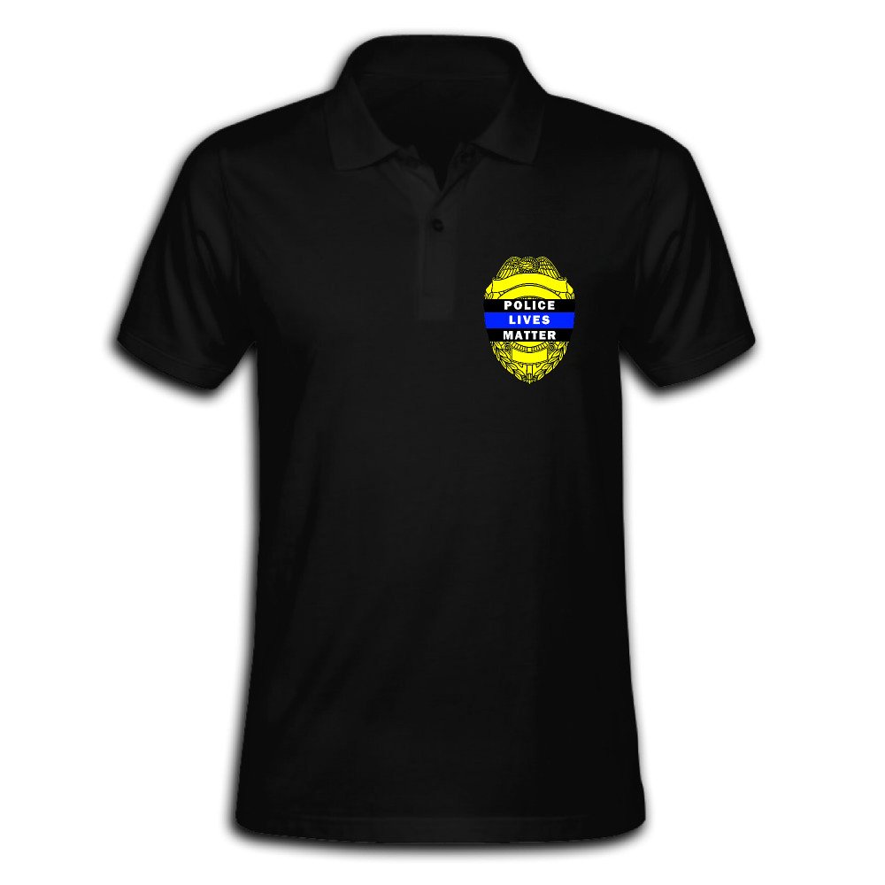 GDXL Men's Police Lives Matter Logo Polo T-shirt L Black