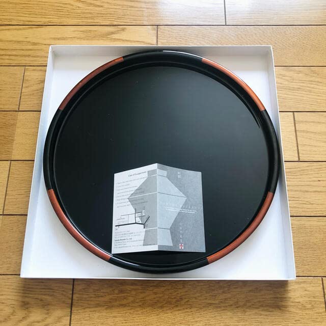 Amazon.co.jp: 宮内庁御用達 山田平安堂 漆 丸盆 白檀 大 お盆 トレー 盆 :