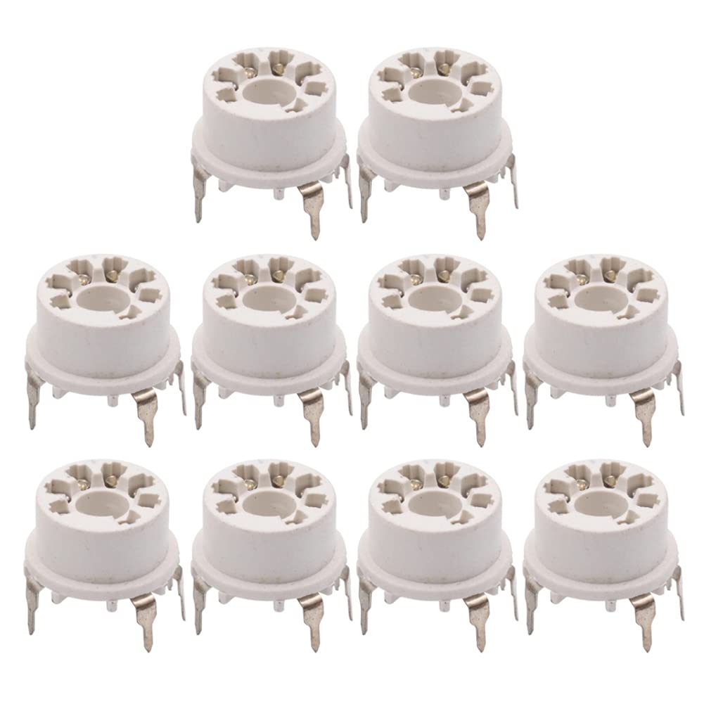 7Pin Plastic Vacuum Tube Socket Valve for B&W 6J1 6Z4 6X4 12AE6 6AT6 6BK6 12AV6 6AQ6 6J5 Hifi Audio AMP 10Pcs White