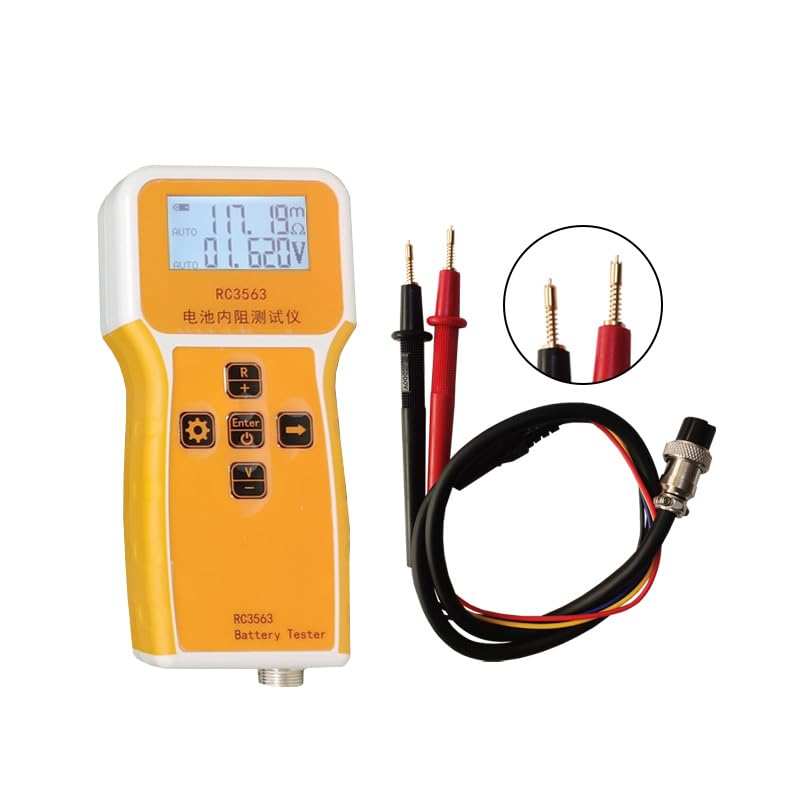 RC3563 Handheld Lithium Lead-Acid Battery Tester Electric Vehicle Internal Resistance Tester True 4-Wire AC (RC3563+Premium Test Leads)