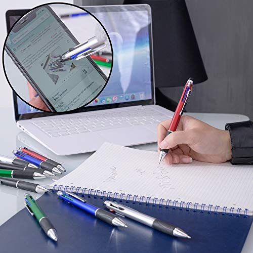 Misibao 4-Color Ballpoint Pen Multi Colored Pens In One Stylus Pens For Touch Screens Pens Medium Point(1.0Mm) (5-Count) #TOP2