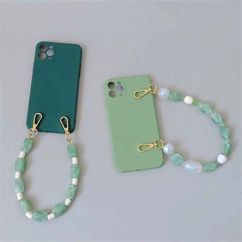 Women Acrylic Resin Beaded Wristband Cute Phone Case Strap Bag Chain image 5