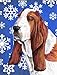 PatioPlus 11 x 15 in. Basset Hound Winter Snowflakes Holiday Garden Size Flag