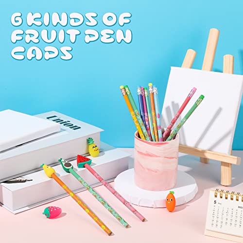 Leinuosen 30 lápices aromáticos con toppers de fruta miniatura 5