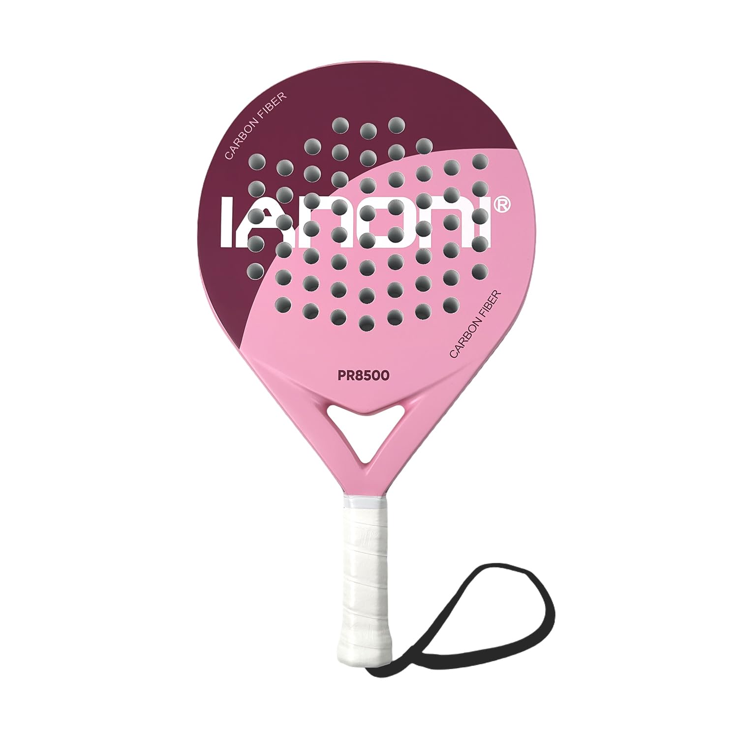 IANONI Racchetta da padel con superficie in fibra di carbonio con nucleo in schiuma EVA Memory Flex Foam Racchette da tennis Paddle Racchetta da tennis-8500 rosa