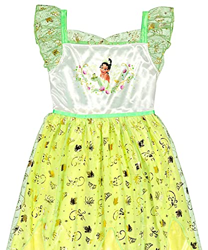 Disney Girls' Fantasy Nightgown Princess Dress Pajama, Green - Tiana, Size 4T4