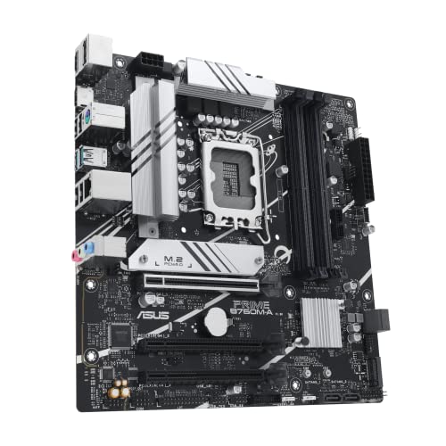 Image of ASUS Prime B760M-A-CSM Intel B760 (LGA 1700) mATX CSM Commercial Motherboard PCIe 4.0, DDR5, 2X M.2, 2.5Gb LAN, DP, 2X HDMI, SATA 6 Gbps, USB 3.2 Type-C, Aura Sync, ASUS Control Center Express