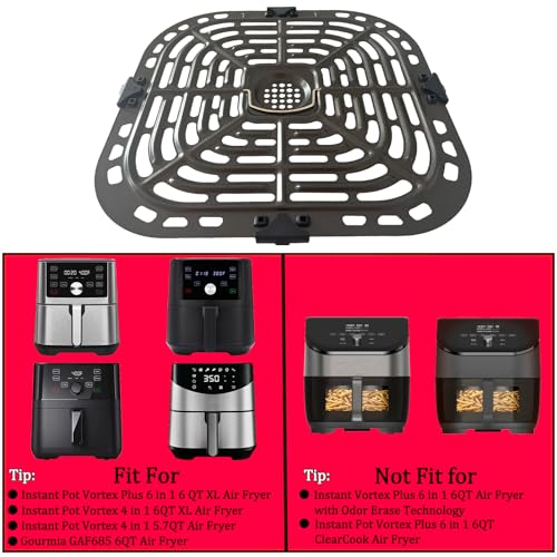 ALJ 6QT Air Fryer Grill Plate for Instant Pot Vortex Plus
| Premium 6QT XL Air Fryer Grill Pan Rack Crisper Tray Insert 