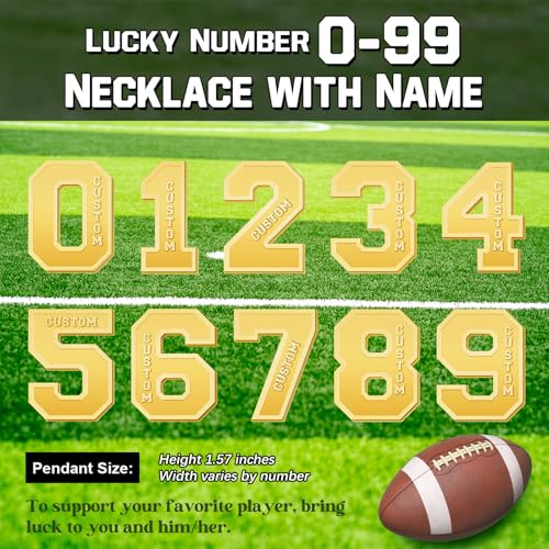 Personalized Football Number Necklaces for Boys, 925 Sterling Silver or Stainless Steel Custom Name & Jersey Name Initial 00-99 Athletes Pendant, Baseball Sports Jewelry Gift for Men Soccer Lovers3