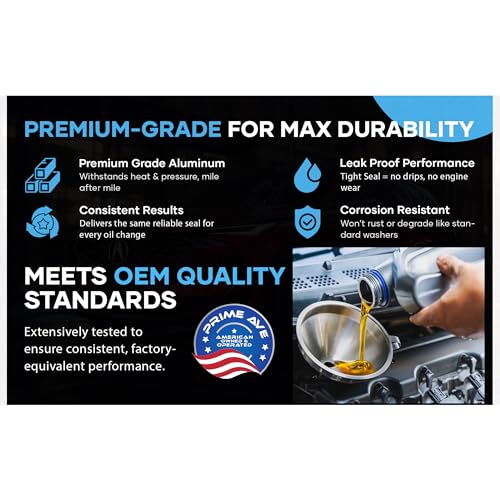 Image of M14 Aluminium Oil Drain Plug Washer Gaskets - U.S. Made 14mm Crush Washer - Oil Plug Gasket Leak Proof Sealing Washers Compatible with Mazda 995641400 (Pack of 15)