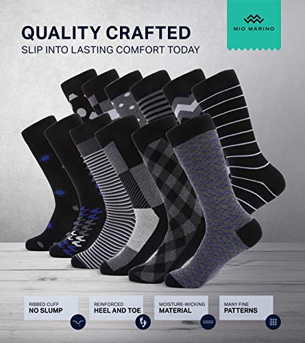 Marino Avenue Premium Cotton Odor Resistent Mens Dress Socks | 12 Pack4