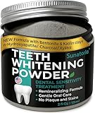Activated Charcoal Teeth Whitening Powder - Improved 2019 Formula – Coconut Teeth Whitener – Effective Remover Tooth Stains for a Healthier Whiter Smile - Product of UK by Sunatoria
