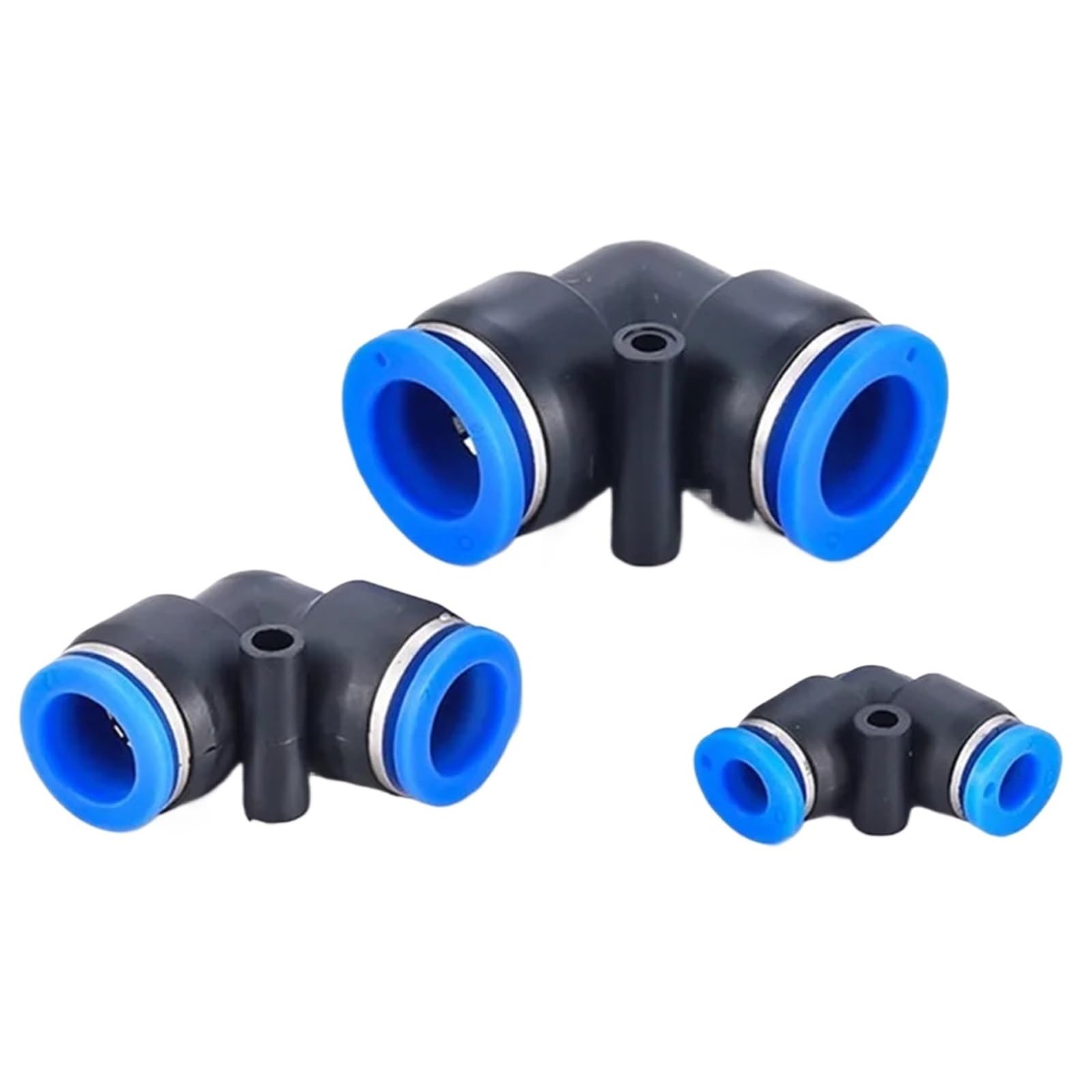 20 piezas neumáticas de ajuste rápido PV de 90 grados de plástico de 4 mm, 6 mm, 8 mm, 10 mm, piezas de aire, conector rápido de 2 vías (PV-8,50 piezas)