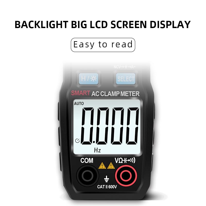 NEWDRU VoltGuard Pro Digital Clamp Meter | 6000 Counts Multimeter with Non-Contact Testing | Measures AC/DC Voltage, Current, Resistance, Capacitance & Frequency | High Accuracy & Multi-Use - Image 9 thumbnail