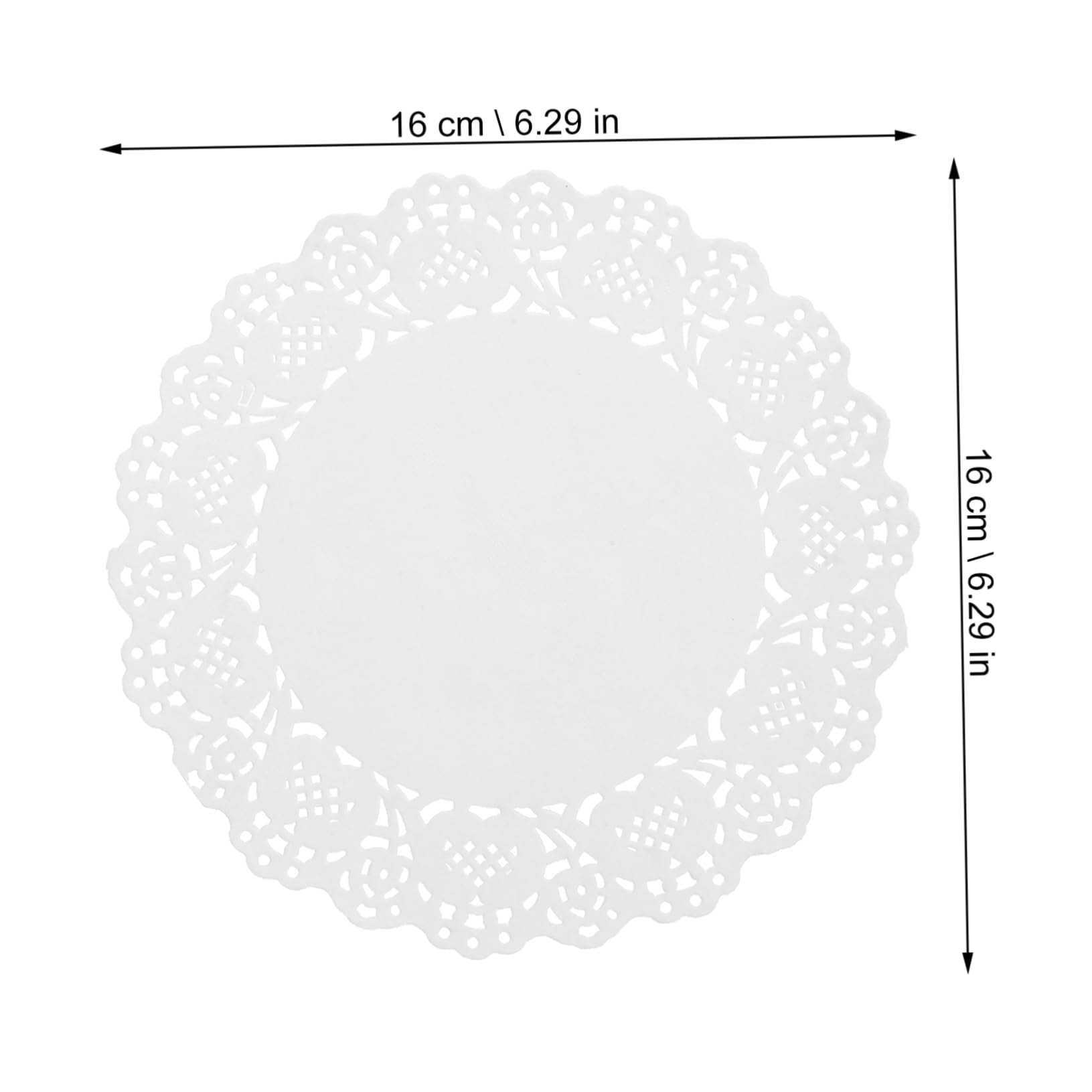 Unomor 200pcs Round Paper Doilies Hollow Paper Placemats Oil Absorbing Pad for Desserts Cakes
