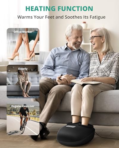 Image of Medcursor Foot Massager Machine Heat, Shiatsu Kneading & Rolling, Massage for Plantar Fasciitis & Foot Pain Relief, Adjustable Air Pressure, Fits Up to13, Gift for Women & Men