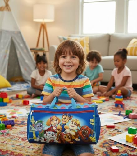 Image of PAW Patrol Kids Duffle Bag 16.5 inch - Travel & Sports Bag with Zipper Pocket, Mesh Side Pockets & Shoulder Strap