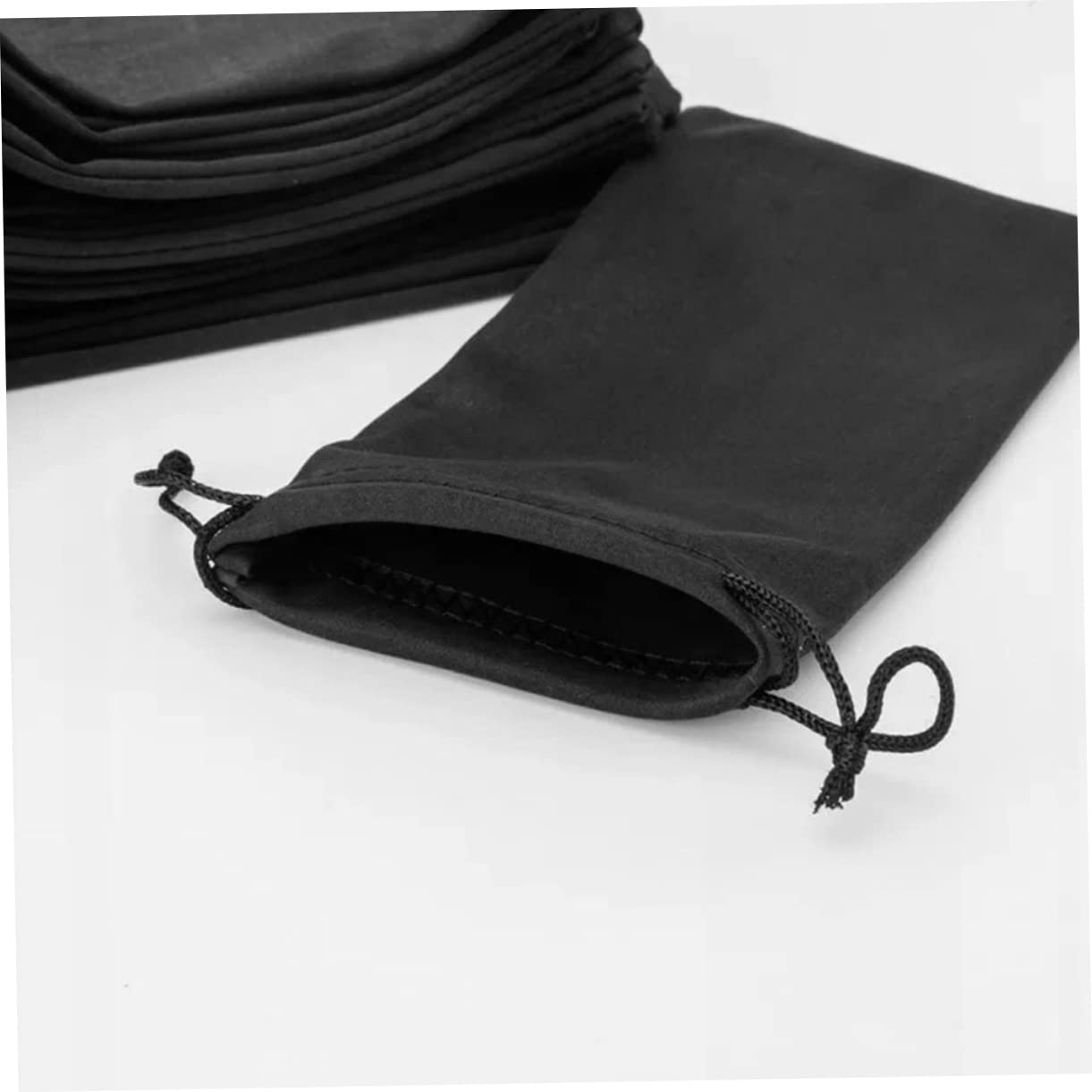 TOYANDONA 3 Sätze Aufbewahrungstasche Für Brillen Beutel Weiche Sonnenbrillentasche Brille Kordelstring -tasche Tragbares Brillenetui Tragbare Brillentasche Flanell Schwarz 25 Stück * 3