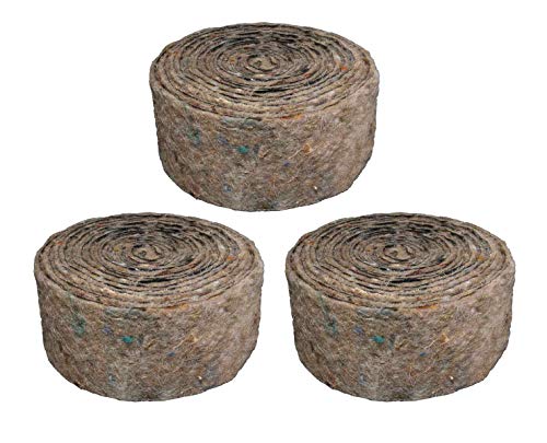 LOWENERGIE Lot de 3 rouleaux d'isolation en feutre de laine pour tuyau - 7 m - 15 mm, 22 mm, 28 mm