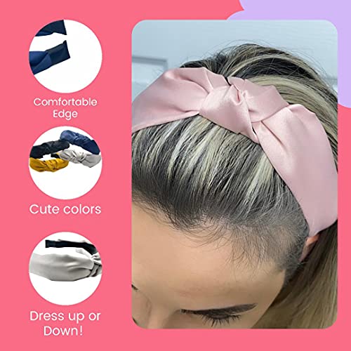 Effortless Arches Knotted Headbands for Women Cross Knot Hairbands for women Hair Non Slip Girls Head Band (Pink)