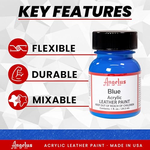 Image of Angelus Acrylic Leather Paint, Blue, 1 oz.