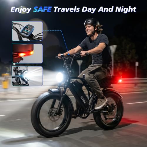 Image of TST Electric Bike for Adults, 1500W Peak Motor 60 Miles Fat Tire Ebike with 48V 15Ah Removable Battery 20 inch Fat Tire Electric Bike, Dual Suspension，7 Speeds