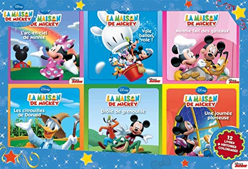 Coffret La maison de Mickey: 12 livres, histoires + coloriages : Disney