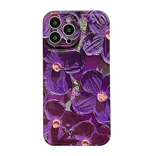 Coque iPhone 14 Pro fleurs peinture à l'huile finition premium IMD
