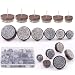 Glarks 105Pcs 6 Size Brown Heavy Duty Nail-on Anti-Sliding Felt Pads for Furniture Chairs Stools Tables Leg Feet - 14mm / 17mm / 20mm / 22mm / 24mm / 28mm