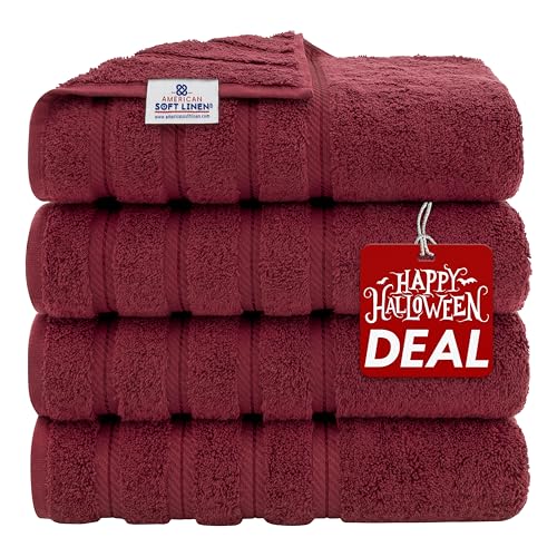 American Soft Linen Luxury 4 Piece Bath Towel Set, 100 Turkish Cotton
