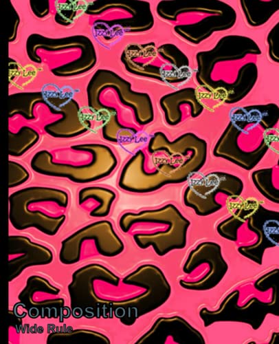 Composition Notebook Hot Pink Leopard Print (3D effect): Izzy Lee Brand, 3D Pink Leopard Print, unique, fun, animal print theme notebook